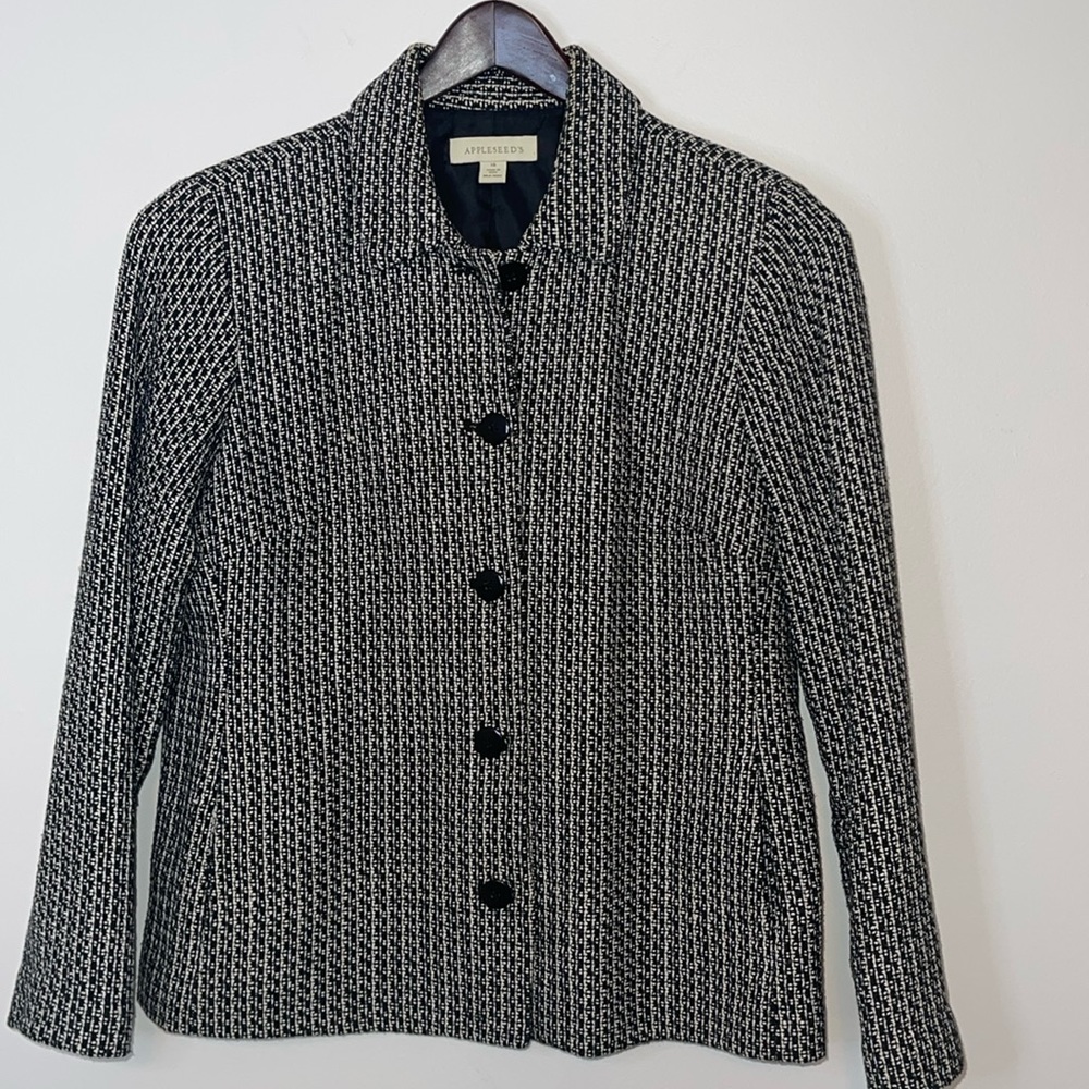 Appleseed's Tweed Jacket Black & White Size 16